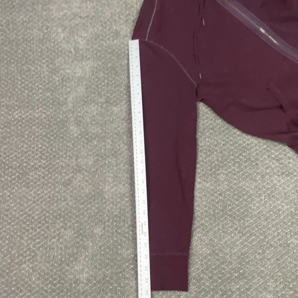 John Varvatos Peace Sign Logo Hoodie Men's Medium Burgundy Full Zip Up - Picture 12 of 13